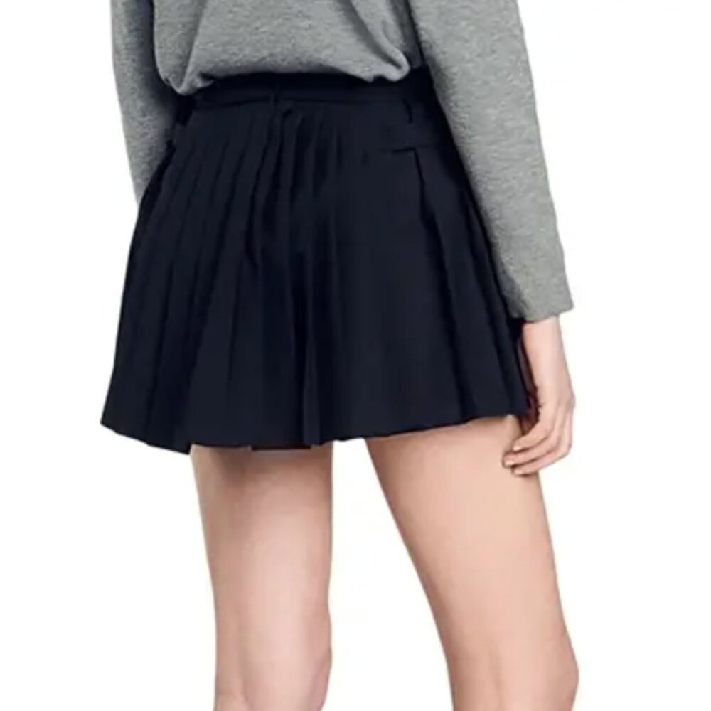 Sandro Black Pleated Skort - US 6 - Picture 3 of 5